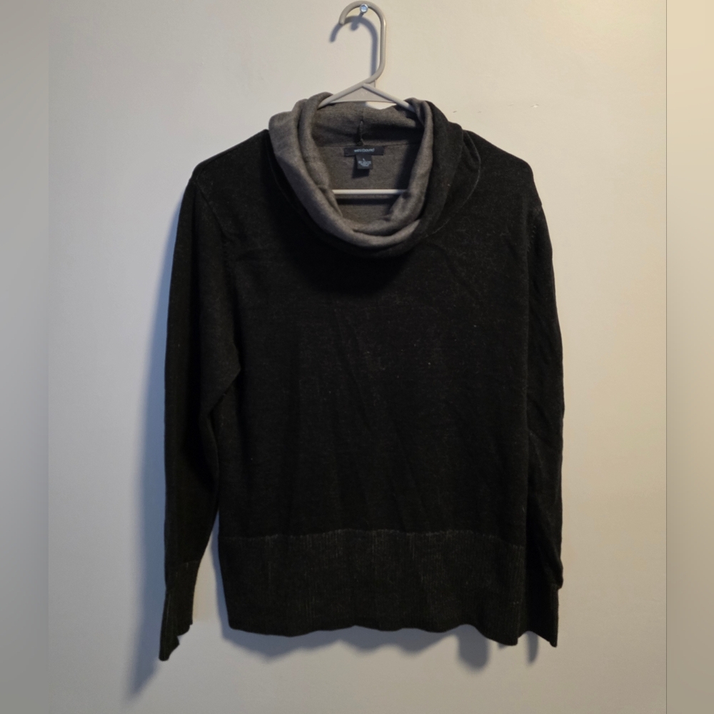 Westbound Womens Charcoal and Light Gray Cowlneck